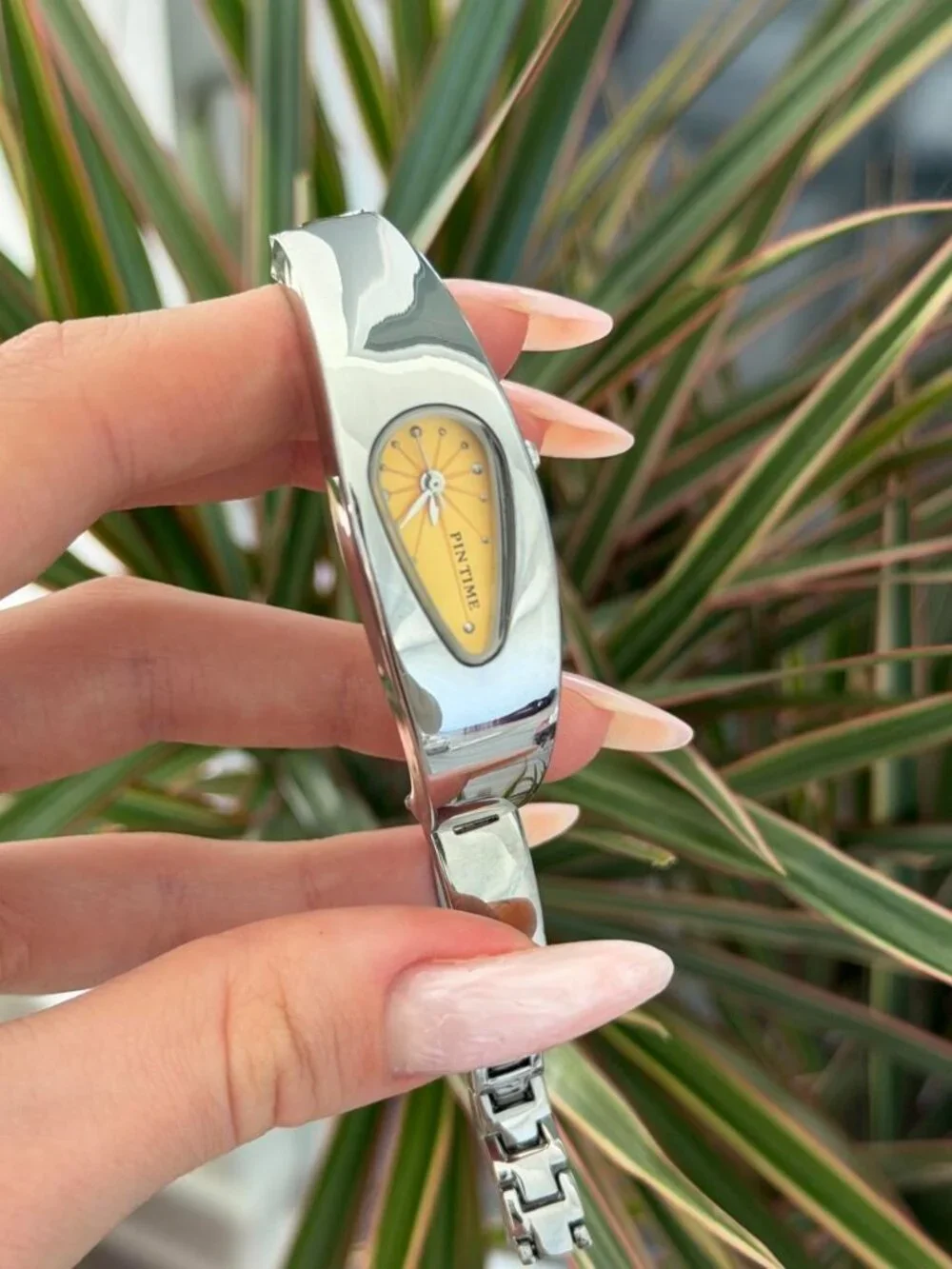 SKU:0618 Silver yellow watch silver metal bracelet Stainless steel + gift bag